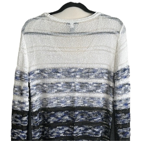 ALFANI Lightweight Ombre Stripe Semi-Sheer Sweater Tunic Sequined Casual Chic XL - Picture 8 of 14